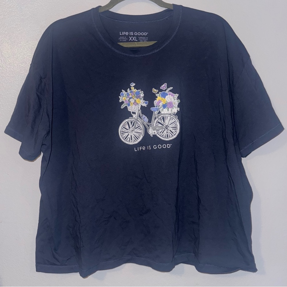 Life is Good Navy Graphic Tee
